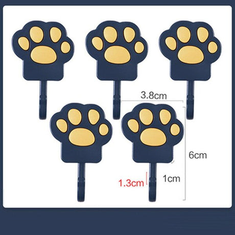 Cartoon Cat Paw Wall Hook Set