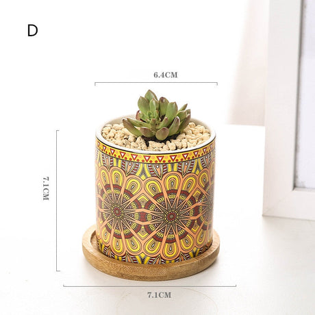 Cottagecore Mandala Flower Pot