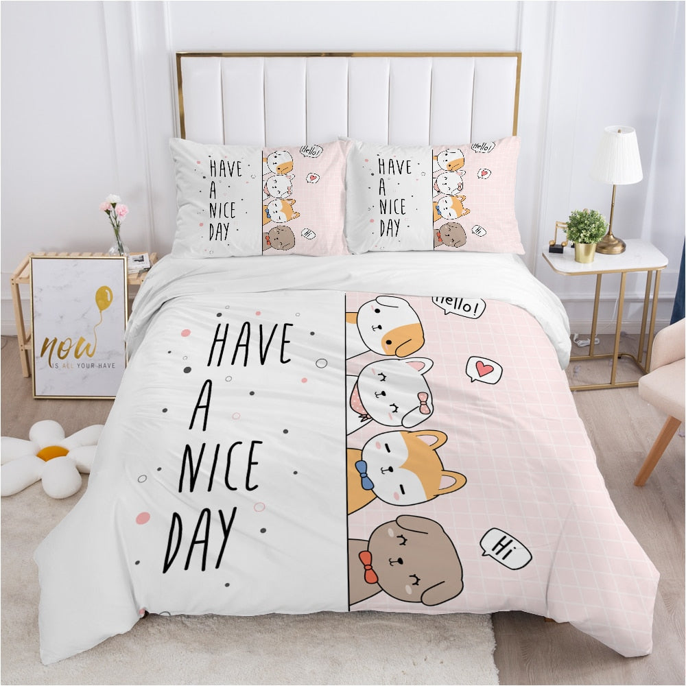 Cartoon Cat Bedding Set