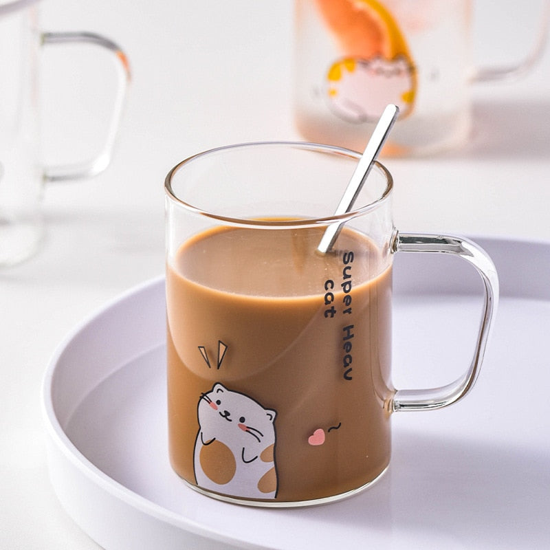 Creative Cute Cat Glass Mug