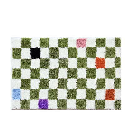 Checkered Fluffy Grids Rug
