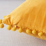 The Luxe Pom Pom Velvet Pillow Cover