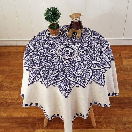 Fractal Proud Rose Linen Tablecloth