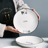 Cute Ceramic Cat Print Plate