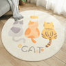 Cute Cartoon Cat Round Rug