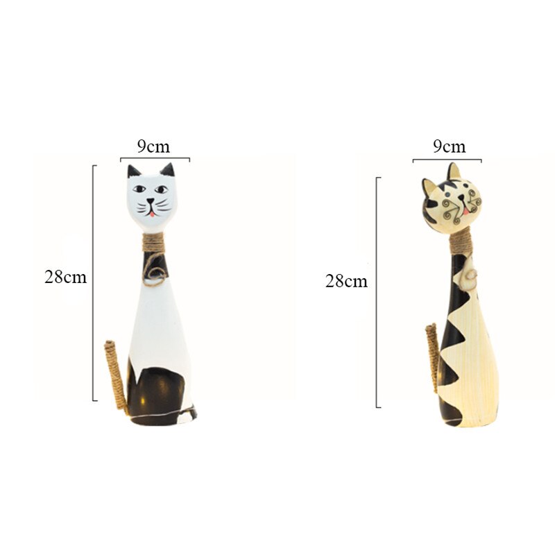 Creative Cat Wood Figurine