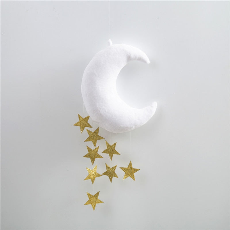 Baby Mobile Moon and Stars Soft Toys Nursery Kids Room Decor