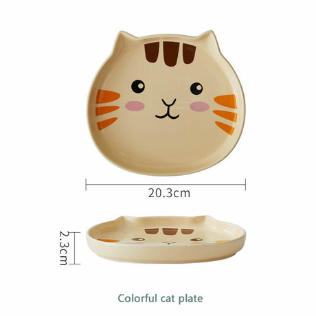 Cartoon Cat Ceramic Plate Set
