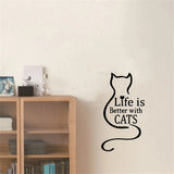 Life Is Better Cat Wall Sticker