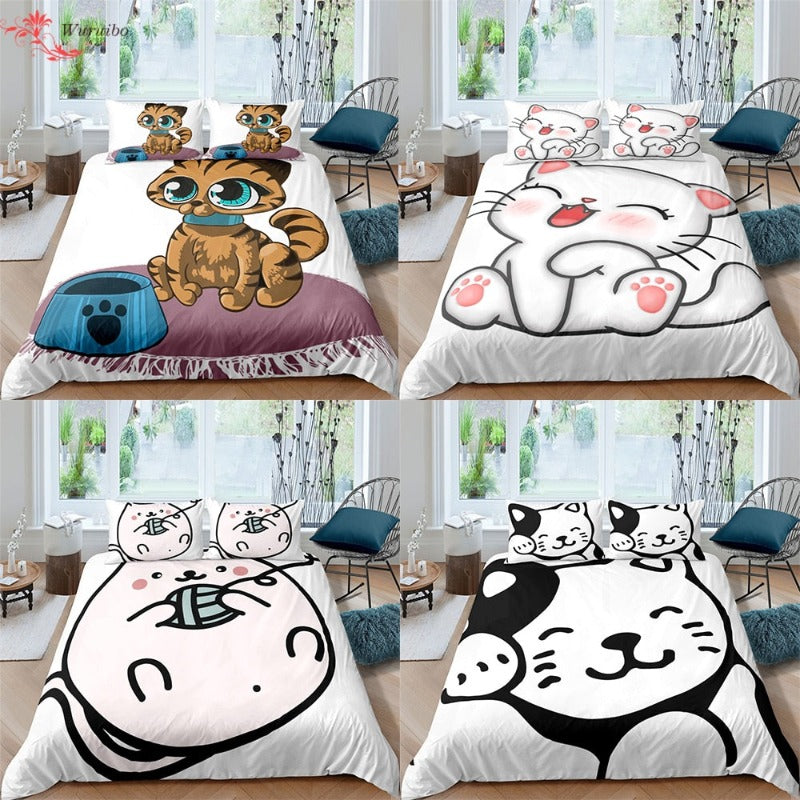 Cute Cat Children Bedding Set