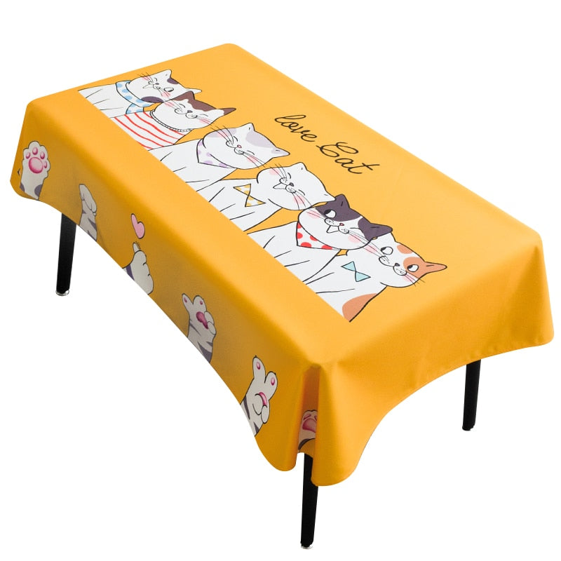 Cartoon Cat Pattern Tablecloth