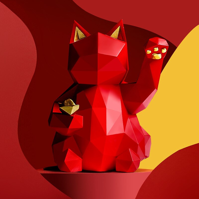 Lucky Cat Resin Statue