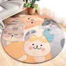 Cute Cartoon Cat Round Rug