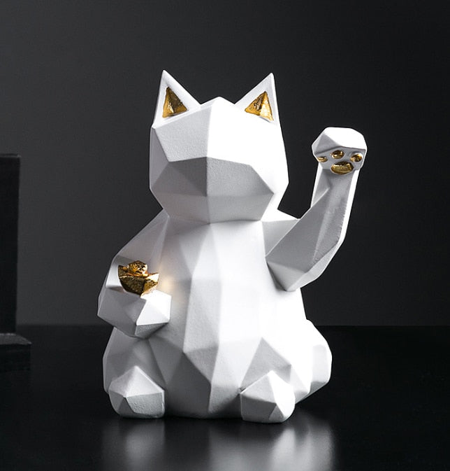 Lucky Cat Resin Statue