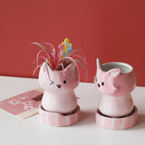 Cartoon Cat Ceramics Mini Flower Vase