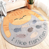 Cute Cartoon Cat Round Rug