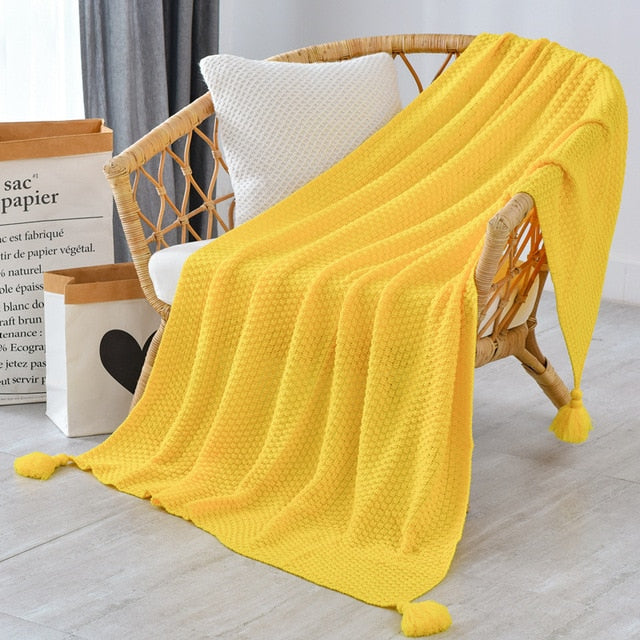 Aesthetic Tassel Thread Blanket