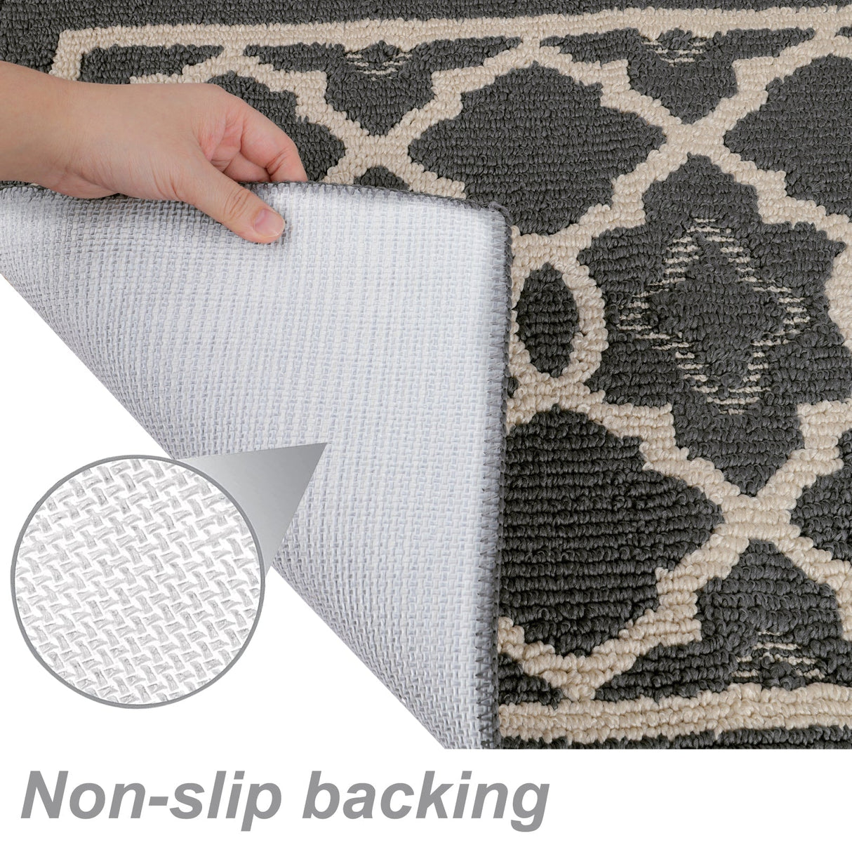 Dark Grey Modern Entrance Rug