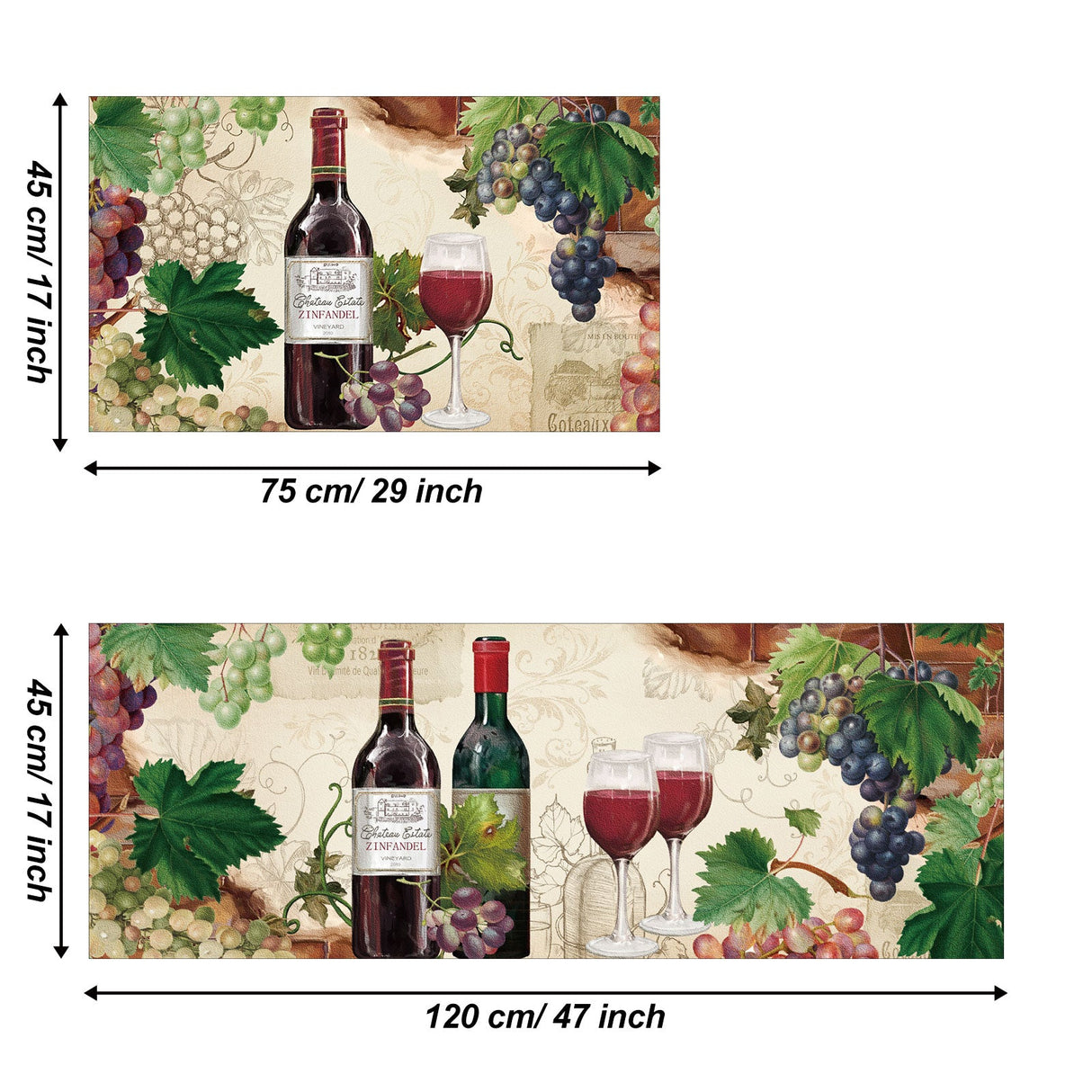 Grapes Wine Kitchen Rugs Set