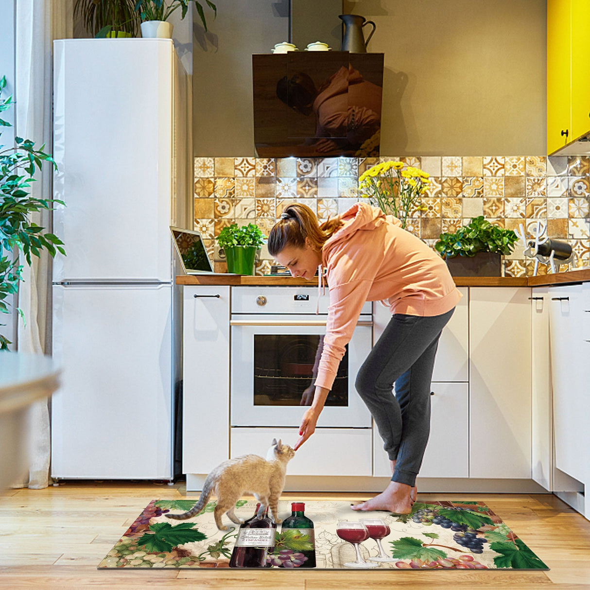 Grapes Wine Kitchen Rugs Set