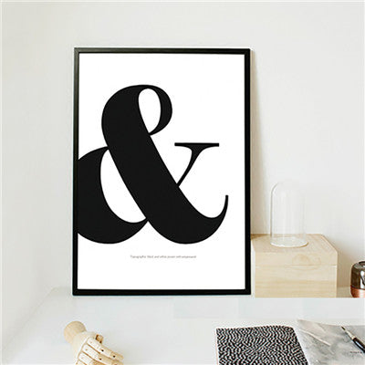 Giant "&" Black & White Poster Print Wall Art Room Decor
