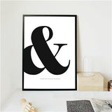 Giant "&" Black & White Poster Print Wall Art Room Decor