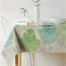 Nordic modern linen cotton square green tropical leaf tablecloth cover cloth