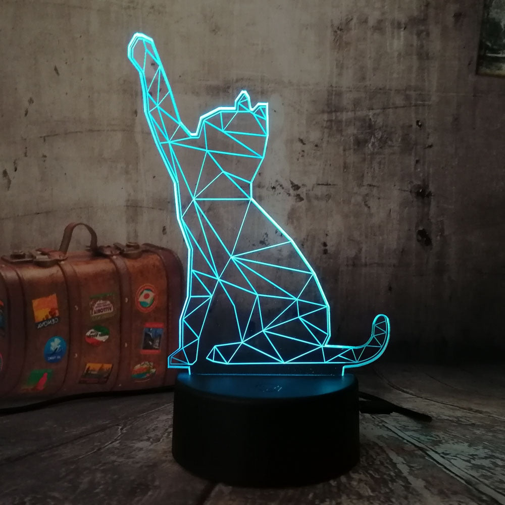 3D Cat Night Light