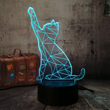 3D Cat Night Light