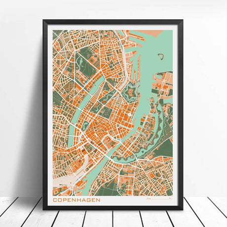 16 Famous City Classic Map Poster and Print Wall Art Canvas Painting Paris Copenhague Madrid Map For Living Room Home Decor 1