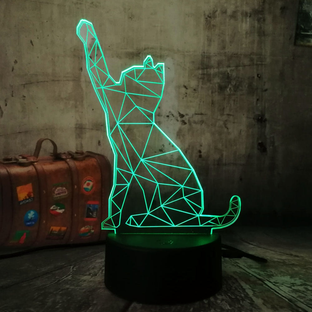 3D Cat Night Light