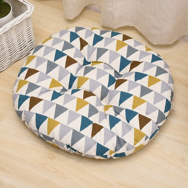 Round Shape Seat Cushion Silk Cotton Core Cotton Polyester Tatami