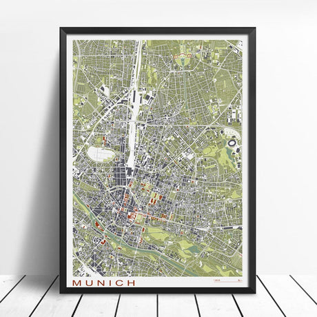 16 Famous City Classic Map Poster and Print Wall Art Canvas Painting Paris Copenhague Madrid Map For Living Room Home Decor 1