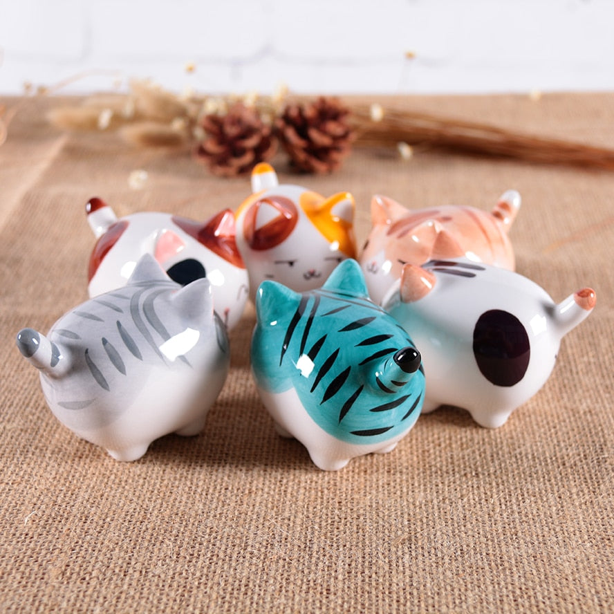 Cute Ceramic Chubby Cat Figurine