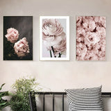 Romantic Light Pink Peonies Flowers Canvas Paintings Floral Posters Prints Valentine's Gift Wall Art Pictures Bedroom Home Decor