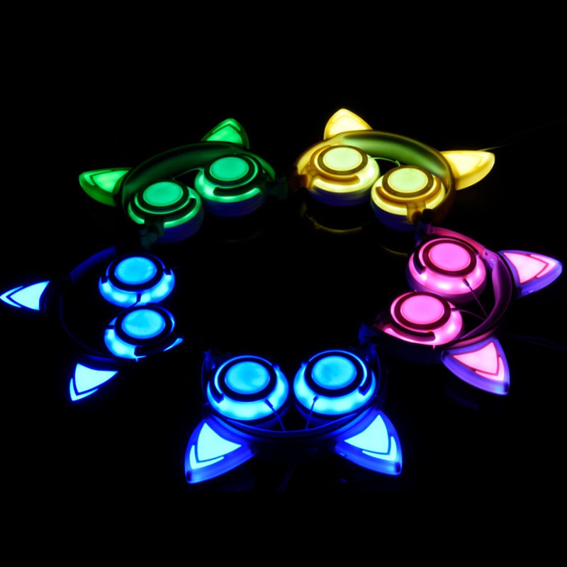 Flashing Glowing Cat Ear Headphone