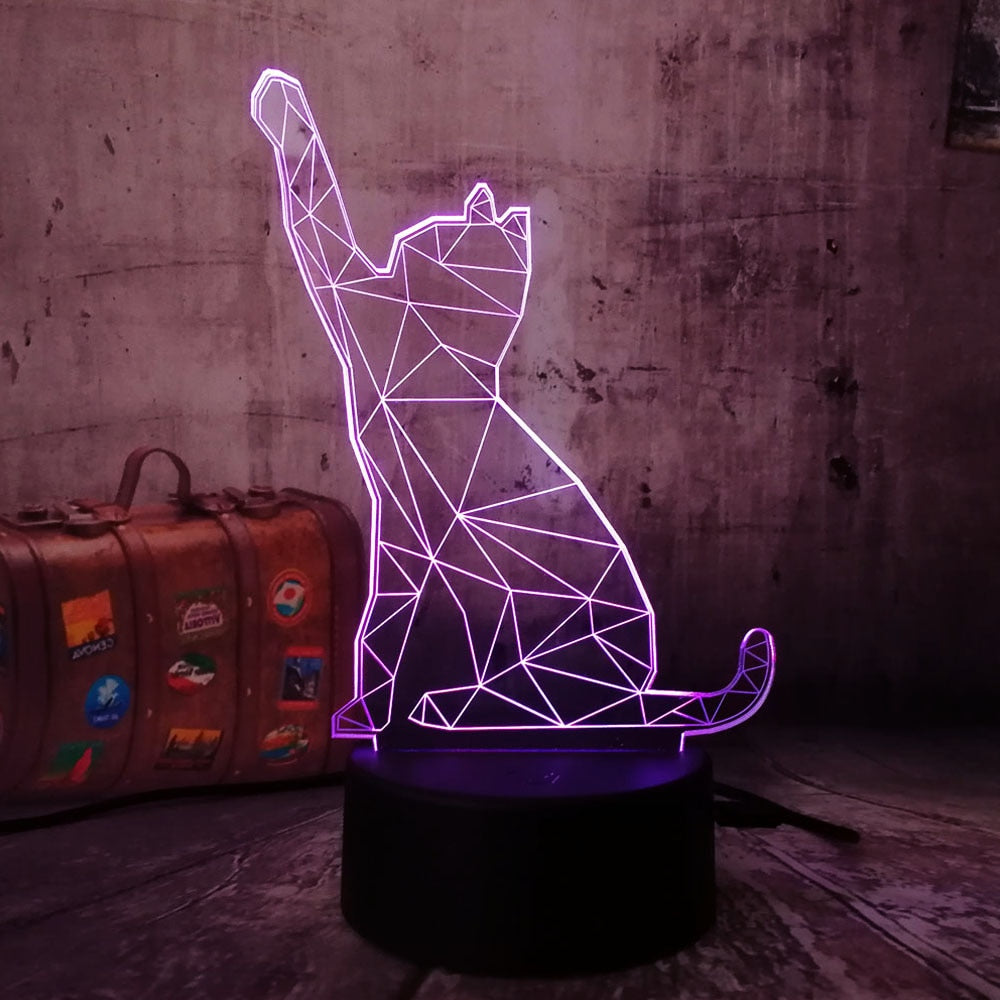 3D Cat Night Light