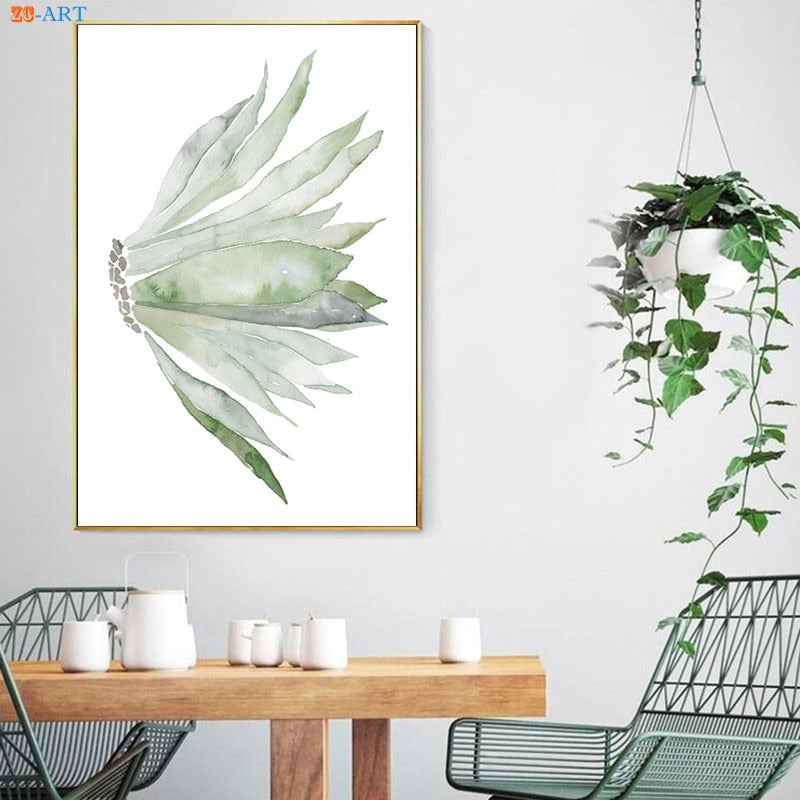 Leaf Prints Cactus Poster Botanical Wall Art Minimalist Canvas Painting Wall Pictures for Living Room Nordic Decoration Home