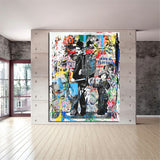 Modern Canvas Painting Graffiti Art Prints Charlie Chaplin Oil Painting Modern Wall Arts and Prints Living Room Decor