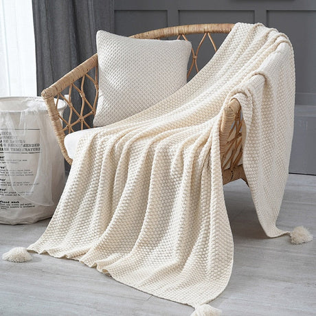 Aesthetic Tassel Thread Blanket