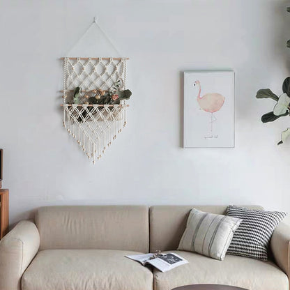 Boho Macrame Wall Hanging  Shelves