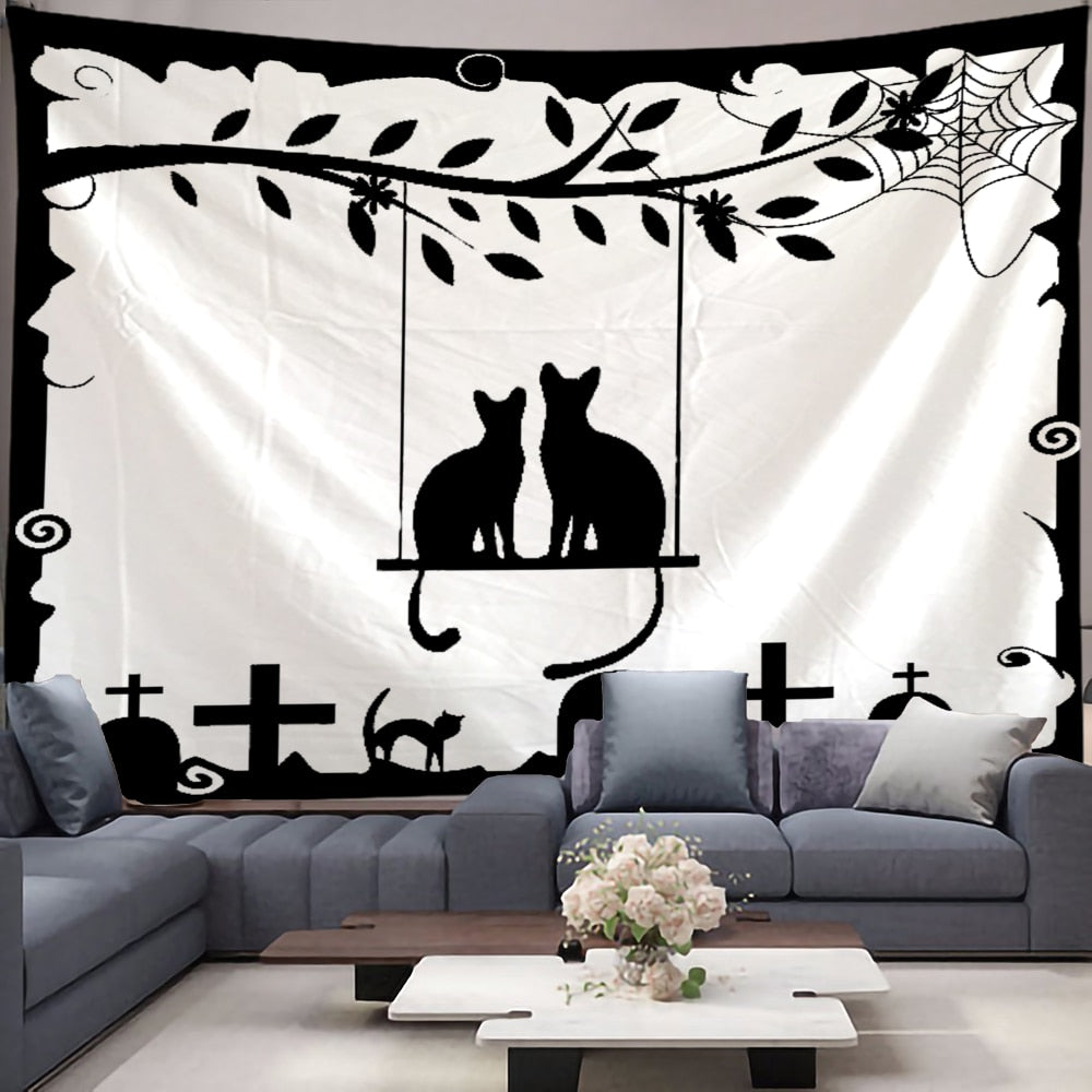 Black Cat Tapestry