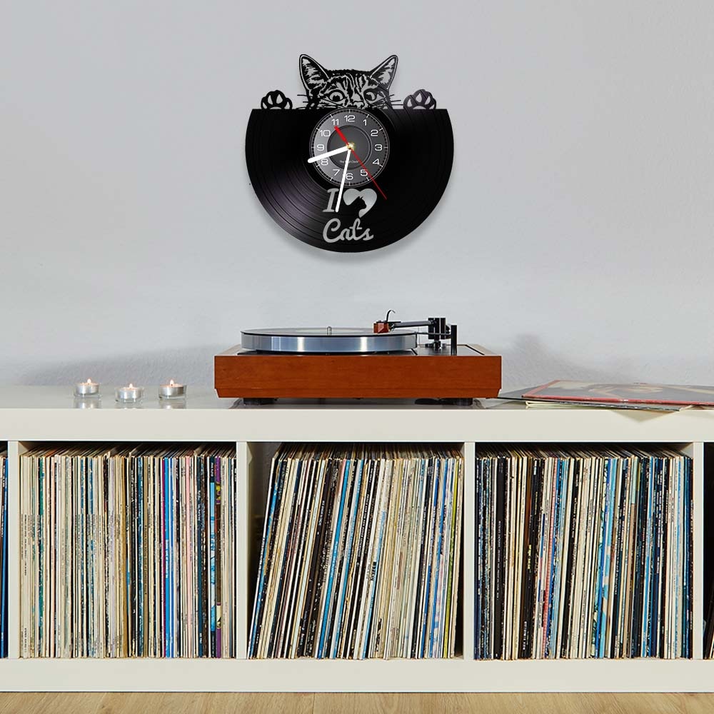I Love Cats Wall Clock Decor