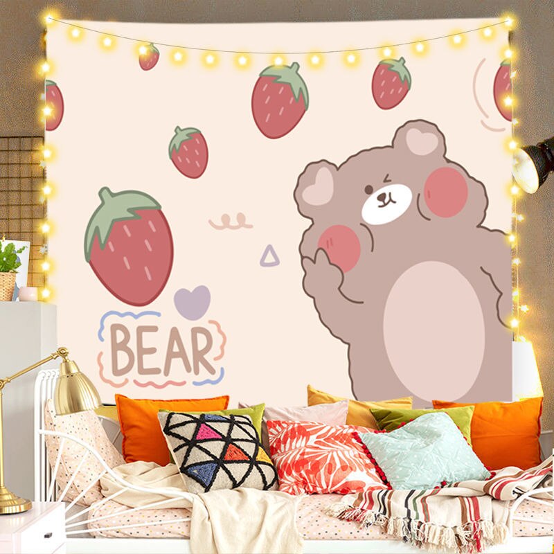 Cute Kawaii Bear Tapestry