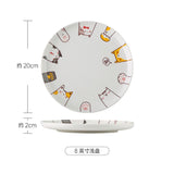 Cute Cat Ceramic Dinner Plate Set