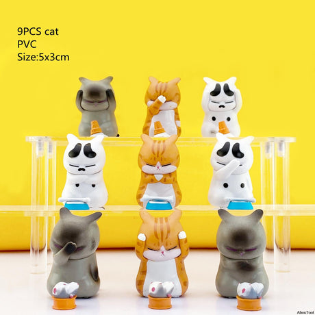 9PCS Cat Cute Figures Doll