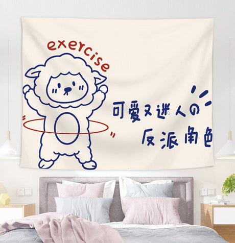 Cute Kawaii Bear Tapestry