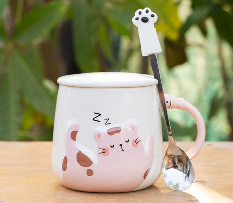 Sleepy Cat Ceramic Mug