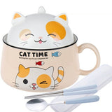 Cute Cat Ceramic Ramen Bowl