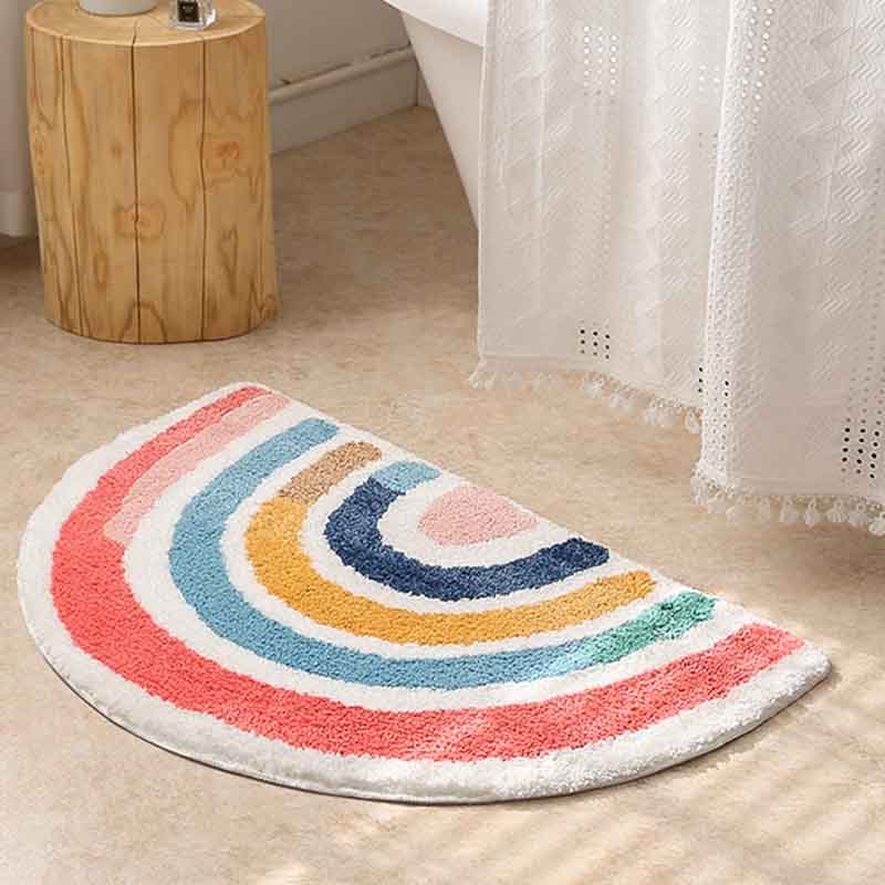 Half Circle Rainbow Bath Mat